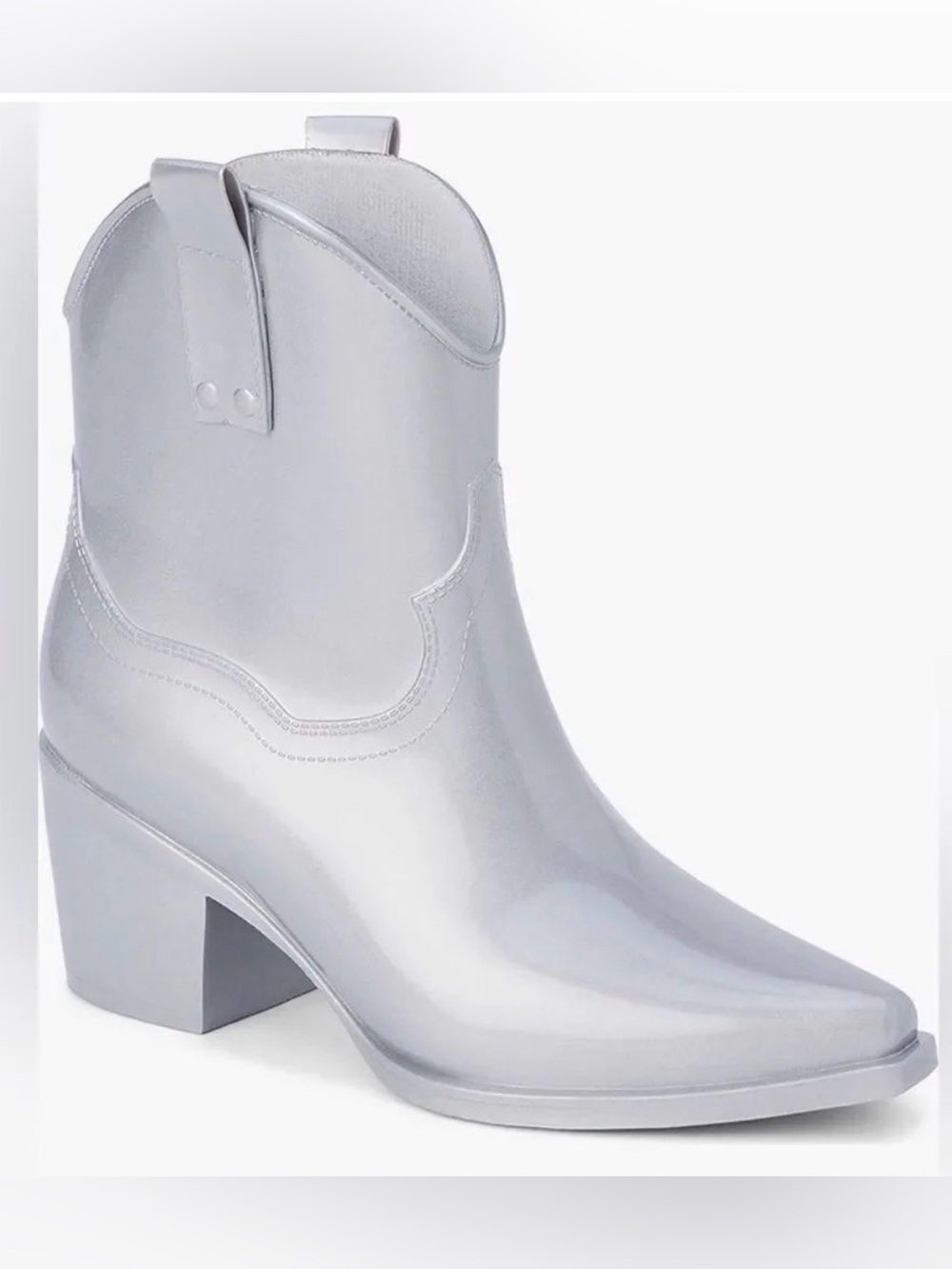 Beach by Matisse Metallic Silver Oakley Western Rain Boot Water Resistant 9 NIB